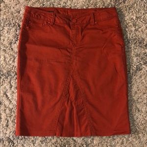 Burnt Orange Denim Skirt
